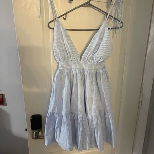 Lovely Day Blue and White Striped Dress